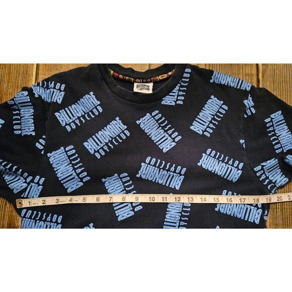 Billionaire Boys Club Mens T Shirt Large Blue All Over Logo Print Crew BBC Tee - Picture 8 of 9
